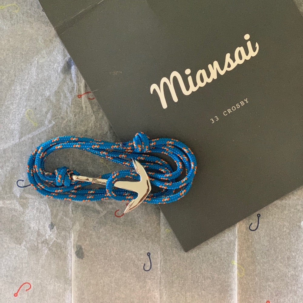 Miansai Sterling Hook Rope Wrap Bracelet Blue NWOT